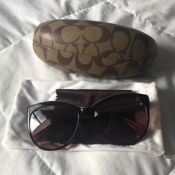 Tortoise/Pink Samantha style Coach Sunglasses - Picture 1 of 6